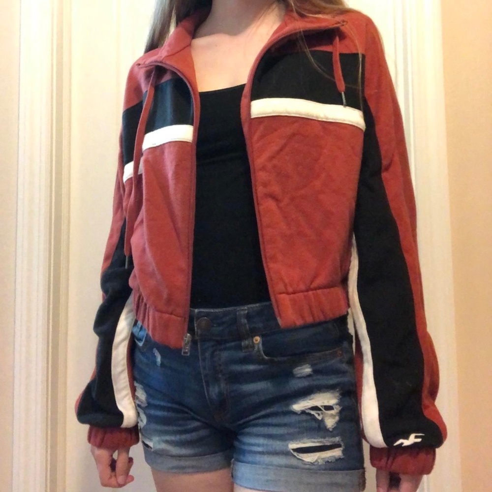 Orange 80s-Style Jacket - Size S from Hollister